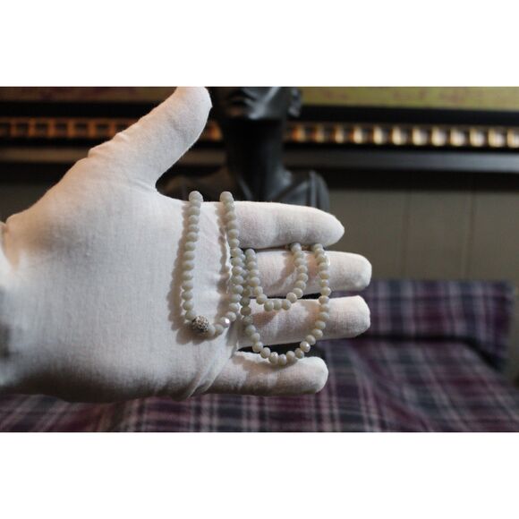 dP Doug Paulus Faceted Moonstone Rhinestone Stretch Necklace - Picture 7 of 8